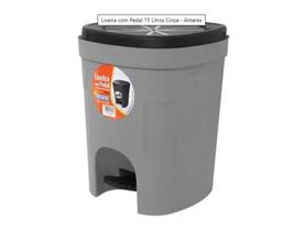 Lixeira com Pedal 15 Litros Cinza