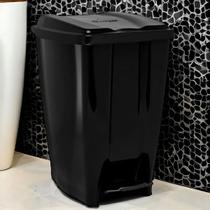 Lixeira com pedal 20 litros eco preta jaguar r.31178