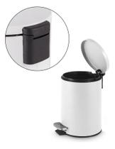 Lixeira Com Pedal 3l Em Aço Inox Redonda Matte Powermaid - Branca Lixeira Com Pedal 3l Em Aço Inox Redonda Matte Powermaid - Branca