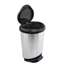 Lixeira Com Pedal 45l Grande Multiuso Preta Cozinha Porta Saco