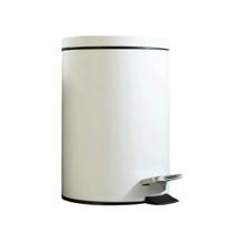 Lixeira com Pedal 5 Litros Aço Inox Redonda Branca Matte para Banheiro Cozinha Escritório Lixeira com Pedal 5 Litros Aço Inox Redonda Branca Matte para Banheiro Cozinha Escritório