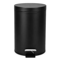 Lixeira com Pedal 5 Litros Preta Fosca Tampa Balde Removível Ideal para Banheiro Cozinha Escritório