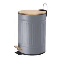 Lixeira Com Pedal 5L Fluted Cinza Jolitex