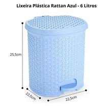 Lixeira Com Pedal 6 Litros - Talhada Em Rattan - ul