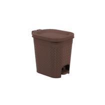 Lixeira com Pedal 6,5l Craft Coza 26,8 x 19,7 x 25,7 cm - Marrom