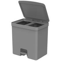 Lixeira Com Pedal Dupla 20Litros Trium Cinza - OU