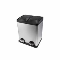 Lixeira com Pedal Dupla para Coleta Seletiva Aço Inox Escovado 30 Litros Biovis Lixeira com Pedal Dupla para Coleta Seletiva Aço Inox Escovado 30 Litros Biovis