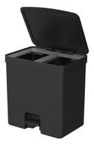 Lixeira Com Pedal E Duplo Compartimento Trium 20L Preto Ou
