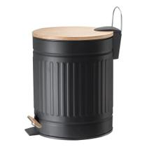 Lixeira com Pedal Fluted 5 Litros - Preta Mek