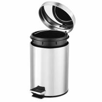 Lixeira com Pedal Inox 5 Litros Cesto de Lixo Balde Interno Removível Lixeira com Pedal Inox 5 Litros Cesto de Lixo Balde Interno Removível
