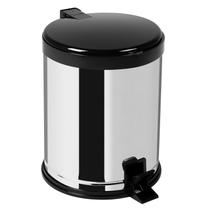 Lixeira Com Pedal Inox Preta 12l