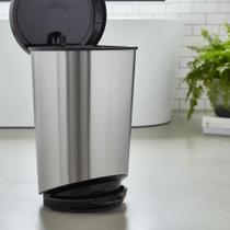 Lixeira com pedal label inox 10 litros