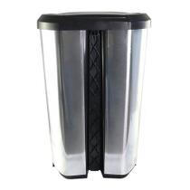 Lixeira Com Pedal Label Prata 45 Litros