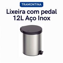 Lixeira Com Pedal New 12l Tramontina Aço Inox 430 Polido