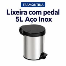 Lixeira Com Pedal New 12l Tramontina Aço Inox 430 Polido