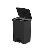 Lixeira com Pedal OU Trium 30 Litros com Duplo Compartimento Preto Lixeira com Pedal OU Trium 30 Litros com Duplo Compartimento Preto