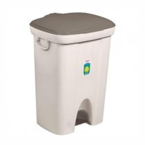 Lixeira Com Pedal Plástico 72 Litros Bege Sanremo