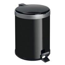 Lixeira Com Pedal Plastico Cromada Preta 12l