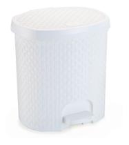 Lixeira Com Pedal Rattan 6 Litros P Cozinha Banheiro BRANCA