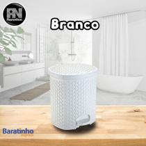 Lixeira Com Pedal Rattan 6 Litros Para Cozinha Banheiro