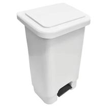 Lixeira com Pedal Retangular de 25 Litros Branca Lar Plásticos