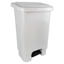 Lixeira com Pedal Retangular de 50 Litros Branca Lar Plásticos
