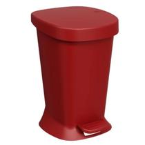 Lixeira com Pedal Square Banheiro Cozinha Escritório 5L Coza Vermelho Bold