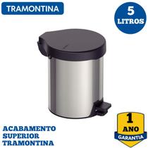 Lixeira com Pedal Tramontina New em Aço Inox com Acabamento Polido 5 L