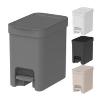 Lixeira com pedal Trium Para Cozinha banheiro escritório OU 6 Litros lavabo Compacta Com anel oculta saco Com Tampa Resistente Lixeira com pedal Trium Para Cozinha banheiro escritório OU 6 Litros lavabo Compacta Com anel oculta saco Com Tampa Resistente