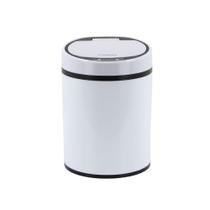 Lixeira com Sensor Automática Branca em aço Inox 8 Litros