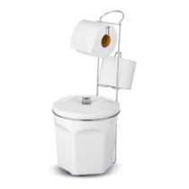 Lixeira Com Suporte Suporte Papel Higienico Passerini Branca Lixeira Com Suporte Suporte Papel Higienico Passerini Branca