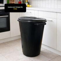 Lixeira com Tampa 35L - Preta