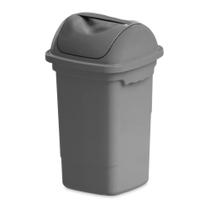 Lixeira Com Tampa Basculante 30 Litros - Plasvale Cinza Lixeira Com Tampa Basculante 30 Litros - Plasvale Cinza