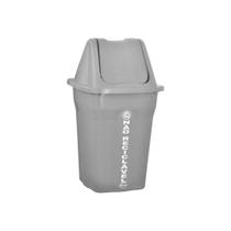 Lixeira Com Tampa Basculante Lixo Não Reciclável 60L Cinza