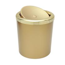 Lixeira Com Tampa Basculante para Banheiro Cozinha 5Litros Haus Dourada Lixeira Com Tampa Basculante para Banheiro Cozinha 5Litros Haus Dourada