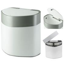 Lixeira com tampa click branca 5 litros multiuso cozinha escritorio banheiro
