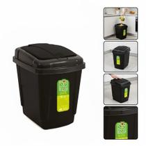 Lixeira Com Tampa Click Cesto Lixo Portatil Pia Banheiro Escritorio Cozinha 4,5 Litros Preto Lixeira Com Tampa Click Cesto Lixo Portatil Pia Banheiro Escritorio Cozinha 4,5 Litros Preto
