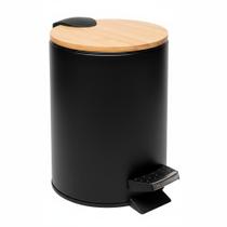 Lixeira Com Tampa De Bambu Cozinha Banheiro Cesto De Lixo 3 Litros Lixeira Com Tampa De Bambu Cozinha Banheiro Cesto De Lixo 3 Litros