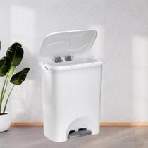 Lixeira com Tampa e Pedal 45 Litros Branca ou Preta Grande e Resistente 694