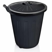 Lixeira com Tampa e Rodinhas - Preta - 100 Litros Arqplast