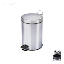 Lixeira Com Tampa Inox Pedal 12l Banheiro Cozinha Multiuso Redonda Design Moderno Escritório