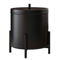 Lixeira Com Tampa Multiuso Aço Alumínio 06 Litros Kalli D01 Preto Fosco - Lyam Decor Lixeira Com Tampa Multiuso Aço Alumínio 06 Litros Kalli D01 Preto Fosco - Lyam Decor