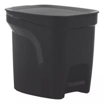 Lixeira Compact Em Plástico Com Haste Em Aço Galvanizado 7 Litros Para Cozinha E Banheiro