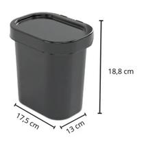 Lixeira compacta pia preta 2,5lt b4 Lixeira compacta pia preta 2,5lt b4
