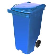 Lixeira Contendor Plástico com Rodas de 240 Litros Azul - C240A - JSN