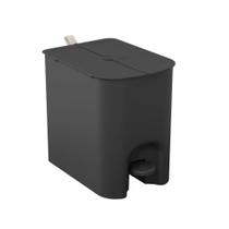 Lixeira Coza Borboleta com Pedal 12 Litros Preto com Alça Light Gray Brinox - 10661/0008 Lixeira Coza Borboleta com Pedal 12 Litros Preto com Alça Light Gray Brinox - 10661/0008