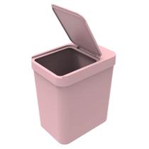 Lixeira Cozinha Banheiro Com Porta Sacos 5L Soprano Rosa