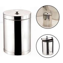 Lixeira Cozinha Banheiro Corpo e Tampa em Aço Inox Cromado Recipiente em Polipropileno 10,5L Grande Lixeira Cozinha Banheiro Corpo e Tampa em Aço Inox Cromado Recipiente em Polipropileno 10,5L Grande