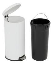 Lixeira Cozinha Branca 28l 65x30cm Aco Lixeira Cozinha Branca 28l 65x30cm Aco
