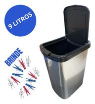 Lixeira Cozinha Cesto Lixo Inox Tampa Banheiro Pia Automátic - Arqplast
